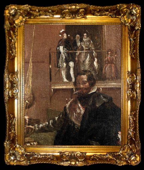framed  Diego Velazquez Duke and the royal family on the balcony looking on, ta009-2